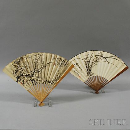Two Bamboo Folding Fans