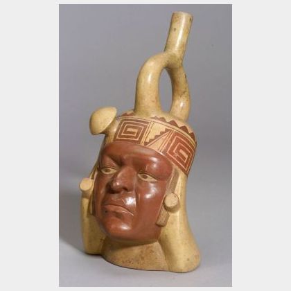 Pre-Columbian Polychrome Portrait Vessel
