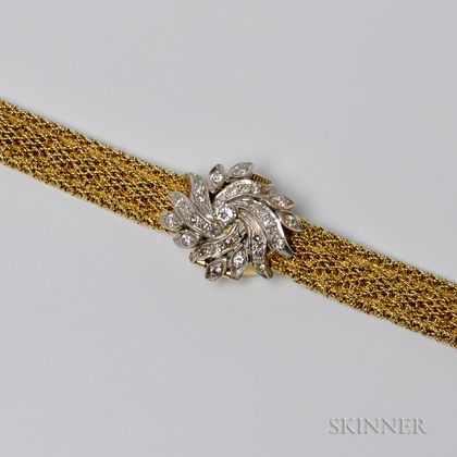 Satsky 14kt Gold and Diamond Covered Lady's Wristwatch