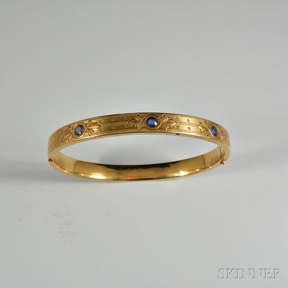 14kt Gold and Sapphire Bangle