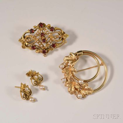 Group of 14kt Gold Victorian Revival Jewelry