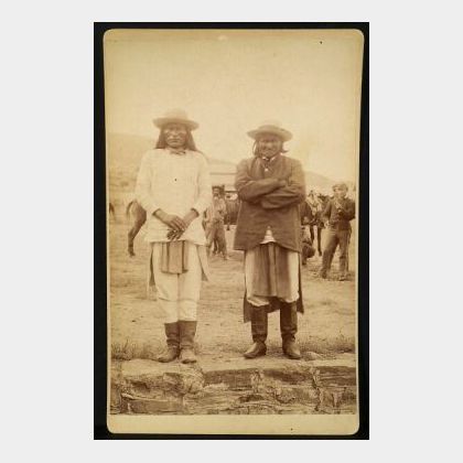 C.S. Fly (American, 1849-1901) Imperial Cabinet Card Photograph of Geronimo and Natches
