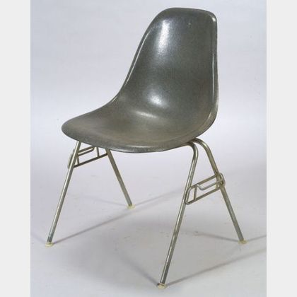 Charles and Ray Eames Molded Fiberglass and Bent Steel Side Chair and Two Van der Rohe BRNO Armchairs.