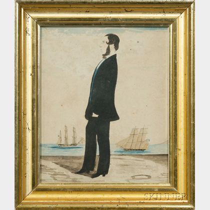 Anglo-American School, 19th Century Portrait of a Sea Captain.