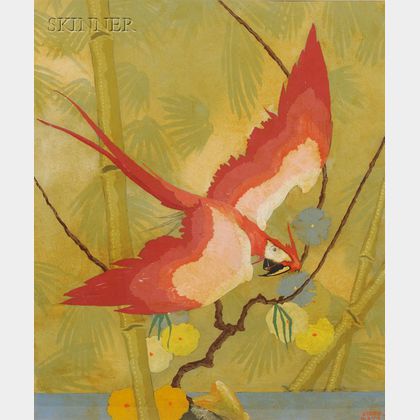 Stark Davis (American, 1885-1950) Red Macaw