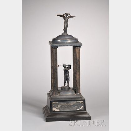 1932 "Boston Evening American Hole-In-One Retail Stores Annual," Silver Plated and Plastic Golf Trophy