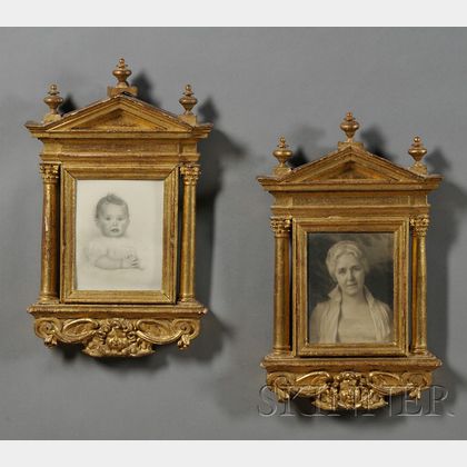 Pair of Italian Neoclassical Giltwood Frames