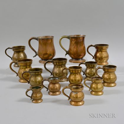 Twelve Bronze Measures and Two Copper Mugs