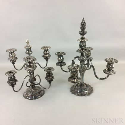 Two Wilcox and Reed & Barton Silver-plate Convertible Candelabra