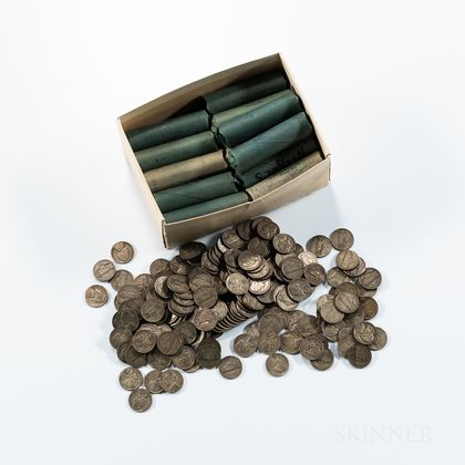 Approximately 1,072 Jefferson War Nickels. Estimate $400-600