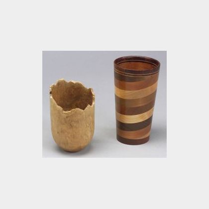 Two Turned Wooden Vessels