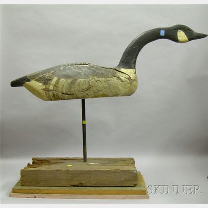 Large Carved and Painted Wood Canada Goose Decoy