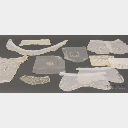 Group of 19th Century Embroidery and Lace Accessories