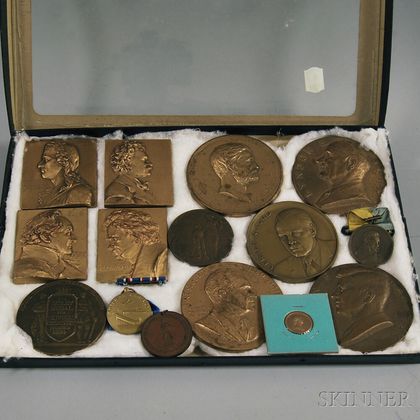 Fifteen Bronze Commemorative Medallions