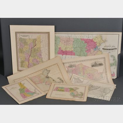 New England, Virginia, Washington, D.C., Seven Atlas Maps.