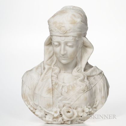 Italian School, Late 19th/Early 20th Century, Alabaster Bust of a Woman