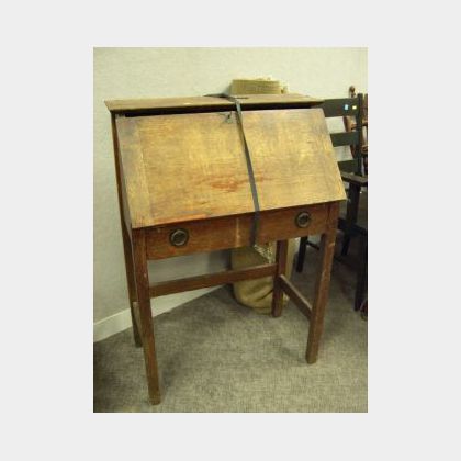 Stickley Bros. Quaint Arts & Crafts Oak Slant-lid Writing Desk