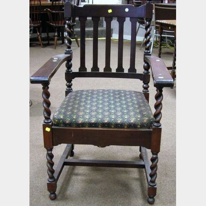 Stickley Bros. Armchair with Paper Label. 