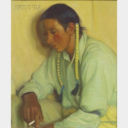 Ernest Martin Hennings (American, 1886-1956) Taos Pueblo Indian