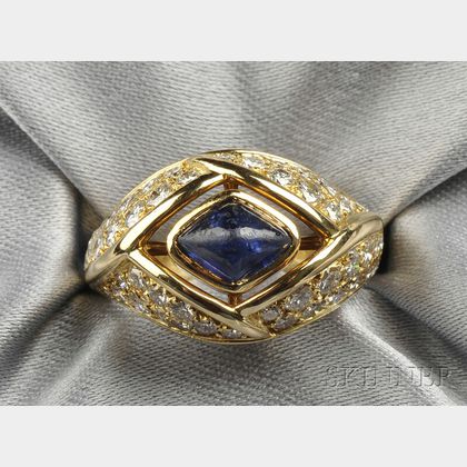 18kt Gold, Sapphire, and Diamond Ring, Cartier