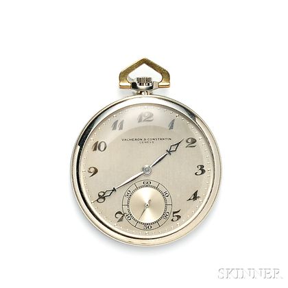 Art Deco Open Face 18kt Gold Pocket Watch, Vacheron & Constantin