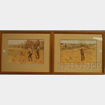 Pair of Framed A.B. Frost Chromolithographs Gun Shy and Ordered Off