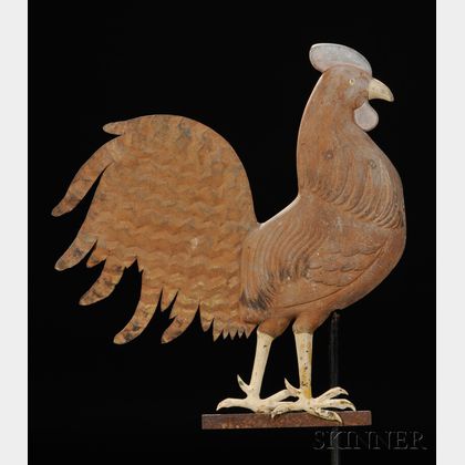 Howard Gilt Zinc and Copper Rooster Weathervane