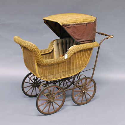 Sold at auction Wicker, Cast Iron, and Wood Baby Carriage Auction ...