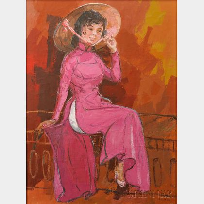 Le Minh (Vietnamese, 20th Century) Woman in Pink