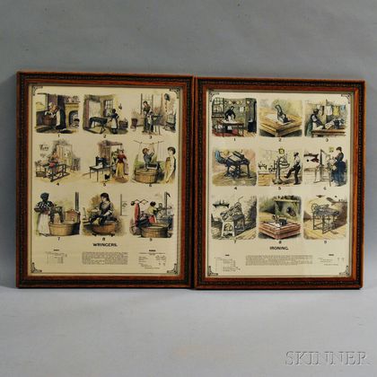 Two Framed and Colored Wringers and Ironing Ads. Estimate $50-100