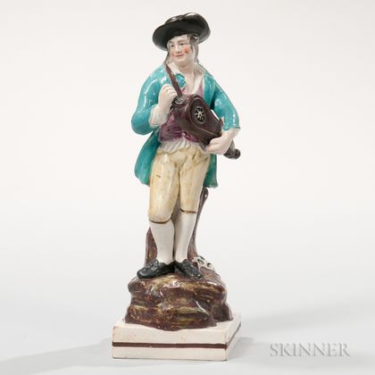 Marked Wedgwood Pearlware Figure of a Musician