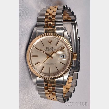 Stainless Steel and 18kt Gold Wristwatch, Rolex