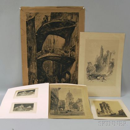 Five Prints: Samuel Chamberlain (American, 1895-1975),The Shadowy Street