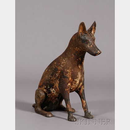 Cast Iron Shepherd Dog Garden Figure