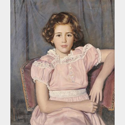 Walter Sherwood (American, 1874-1952) Girl in Pink.