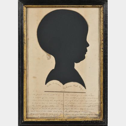 Large Framed Memorial Silhouette of a Young Girl