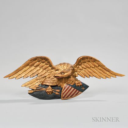 Carved and Gilded Eagle Plaque
