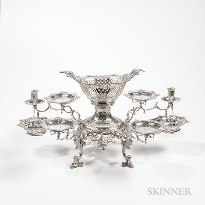George III Sterling Silver Six-arm Epergne