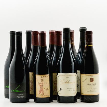 Mixed California Pinot Noirs, 11 bottles 