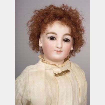 French Bisque Swivel-Neck Smiling Lady Doll by Barrois