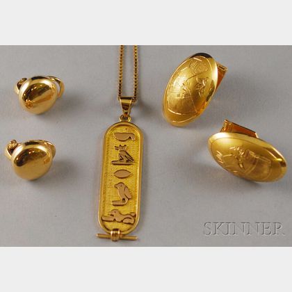 Three Gold Jewelry Items