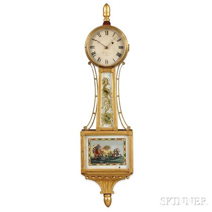 Alfred H. Huntington Patent Timepiece or "Banjo" Clock
