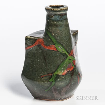 Kawai Kanjiro (1890-1966) Green Bottle Vase
