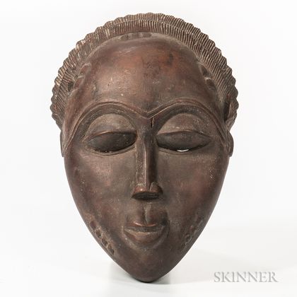 Baule-style Carved Wood Mask
