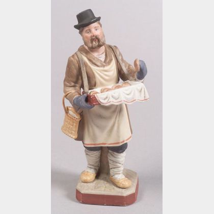Gardner Bisque Porcelain Figure of a Bun Seller