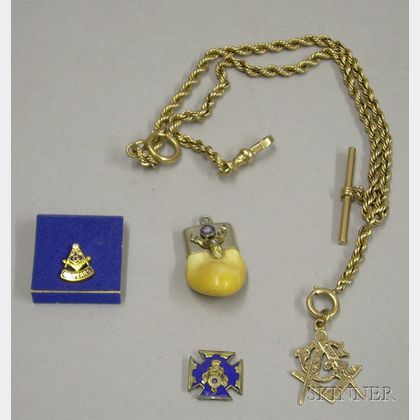 Small Group of Assorted Masonic Jewelry. 