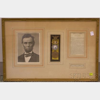 Framed Group of Abraham Lincoln Related Items