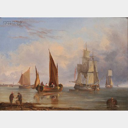 John Westall (British, fl. 1840-1880) Ships in Port