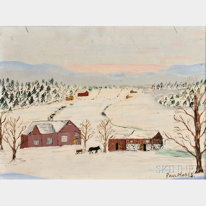 American School, 20th Century Farm in Winter.