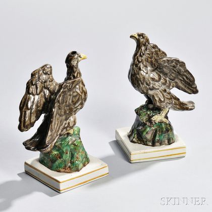 Two Staffordshire Pearlware Eagle Figures